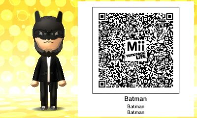 QR Code Tomodachi Life Mii Batman