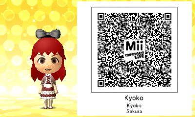 QR Code Tomodachi Life Mii Kyoko Sakura